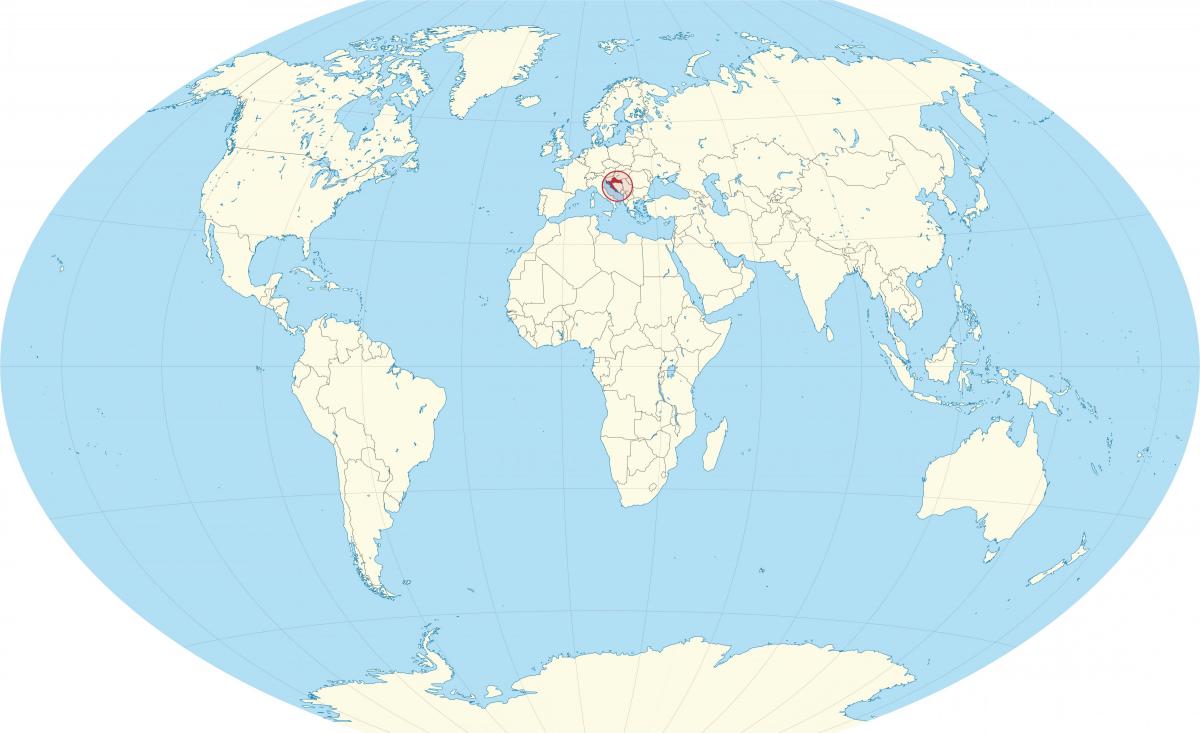 Ubicación de Croacia en el mapa mundial