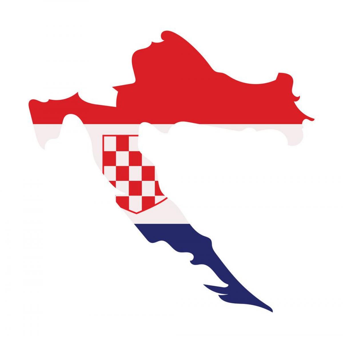 Mapa de la bandera de Croacia