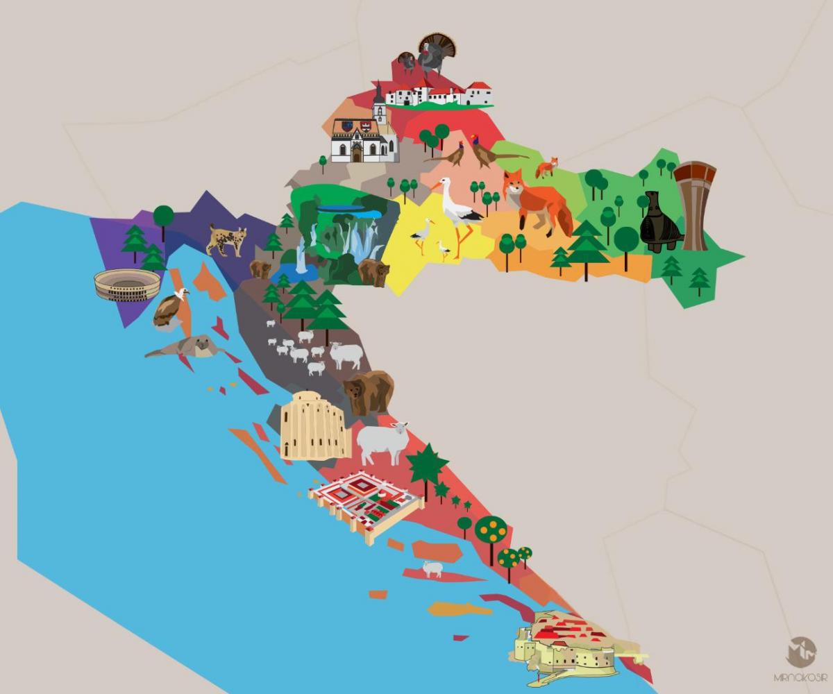 Mapa de viaje de Croacia