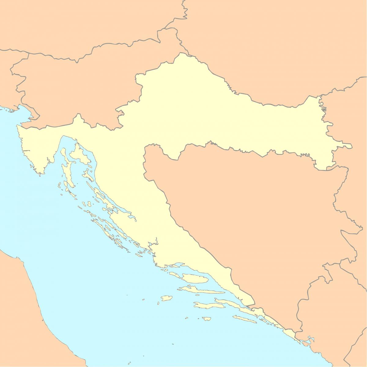 Mapa de Croacia vacío